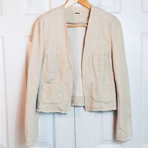 L'Agence Oatmeal Linen/Cotton Blend Jacket Size 2
